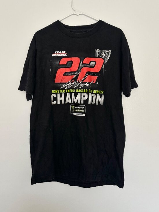 Nascar Other - Vintage 2018 Joey Logano #22 NASCAR Champion T-Shirt L Team Penske Monster Energ